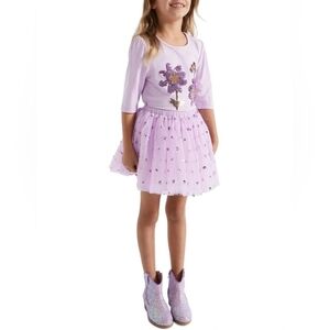 💜 Seed Heritage Sequin Tutu Orchid Lavender Purple Party Birthday Skirt 3T